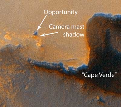 Opportunity par Mars Reconnaissance Orbiter