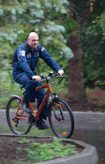 André Kuipers en vélo.