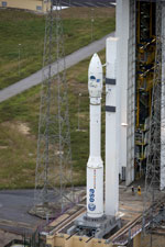 Lanceur Vega de l'ESA sur sa base de lancement.