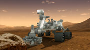 Image d'artiste du robot Curiosity (NASA).