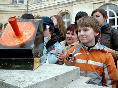 Observation de l'éclipse au Solarscope.